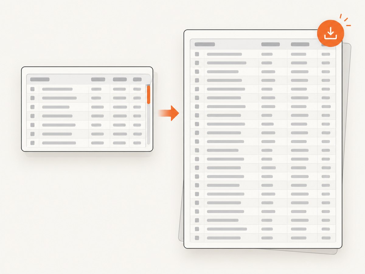 Internal scrolling can hide rows; expand the export view when the image must include the complete table.