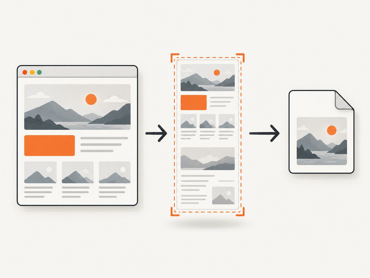 The conversion has two stages: capture the rendered page, then encode the image as JPEG.