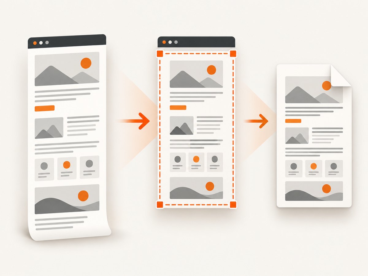 A rendered HTML page can be captured as a full-page image and converted to JPG.