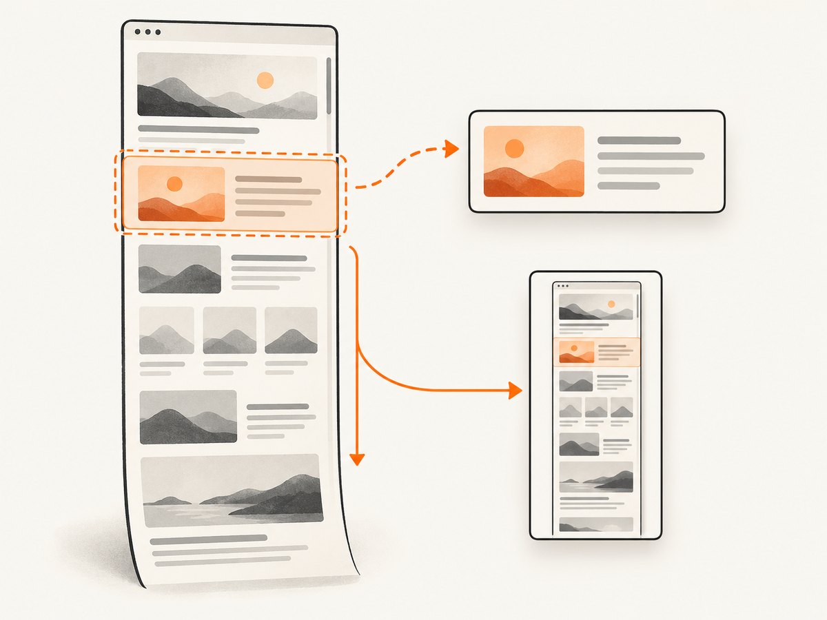 Choose a fixed viewport, a single element, or the full scrollable page.