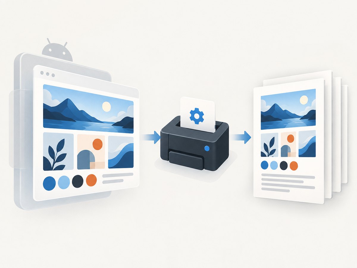 An app can render HTML in a dedicated WebView before submitting it to Android print services.