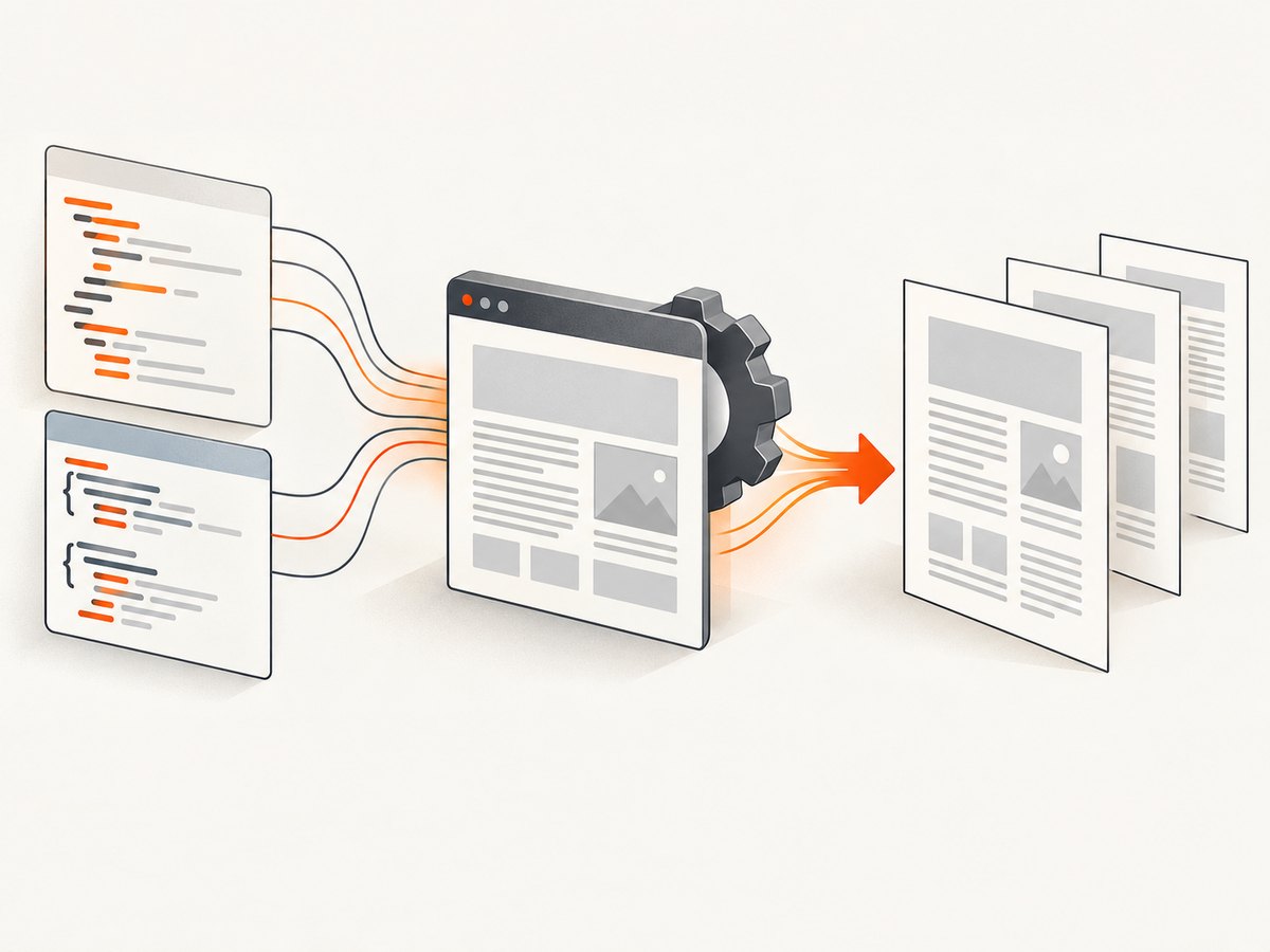 Print-specific CSS sets paper dimensions and adjusts screen-only elements for the document.