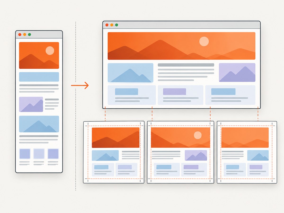 Paper size, orientation, scale, and margins determine how wide HTML paginates.
