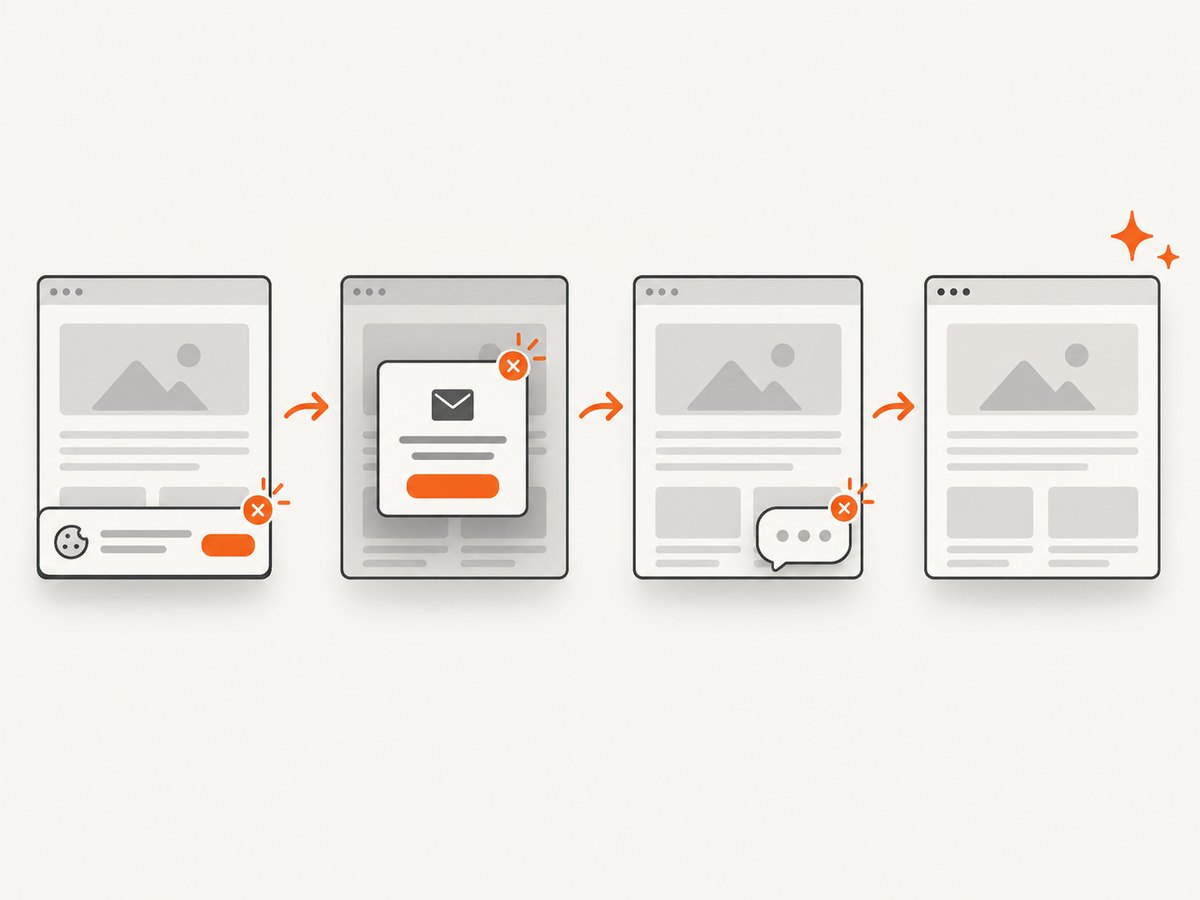 Removing transient overlays before capture keeps the exported document focused on page content.