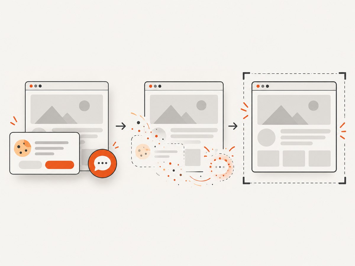 A clean capture flow removes common overlays before saving the page image.