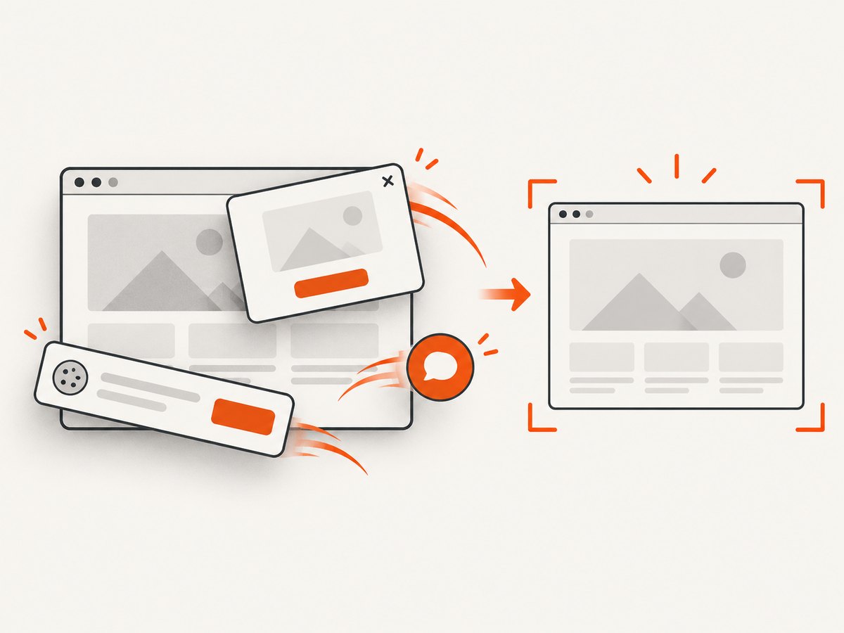 A clean capture removes common overlays before saving the image.