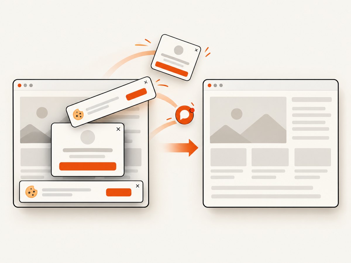 Hosted capture can remove common consent banners, popups, and chat widgets before the image is produced.