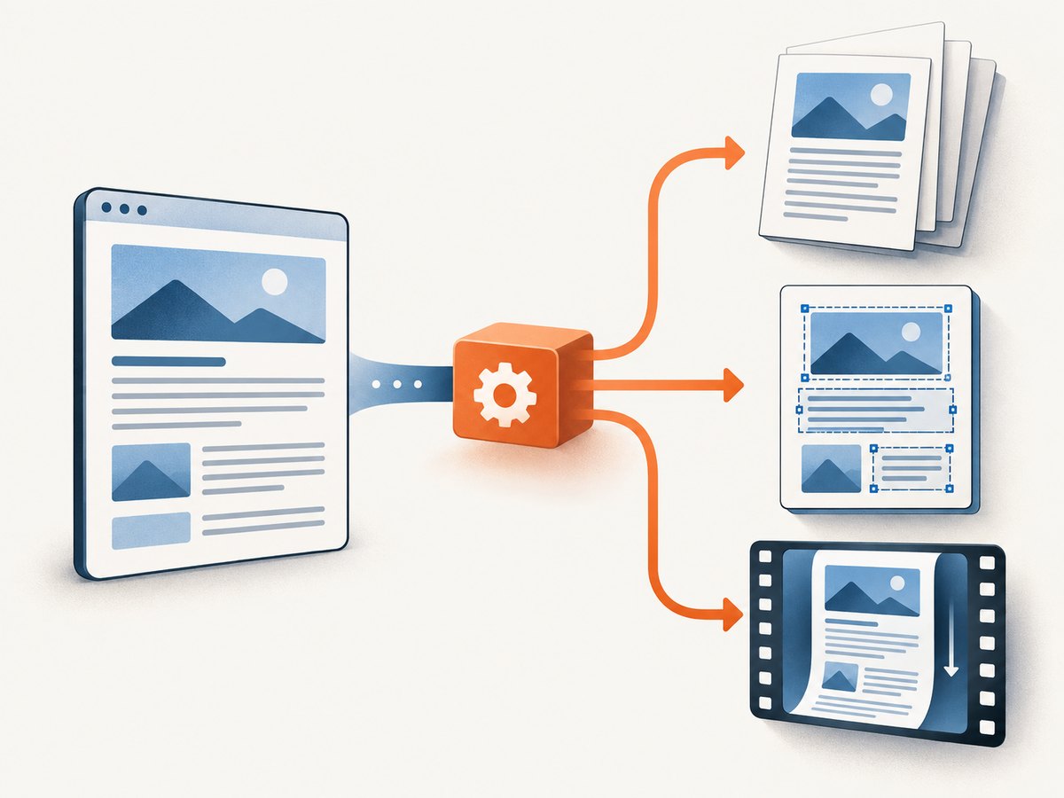 PDF, DOCX, and MP4 solve different output needs, so pick the desired artifact before choosing a converter.
