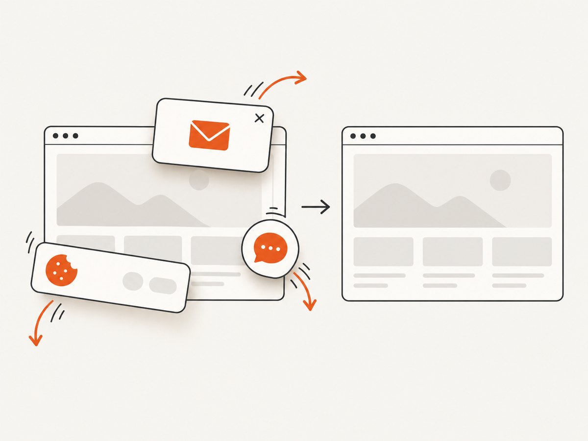 Cleanup steps remove overlays before a clean page capture.