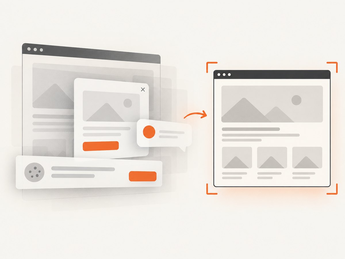 A clean reference capture removes overlays before you compare your HTML and CSS.