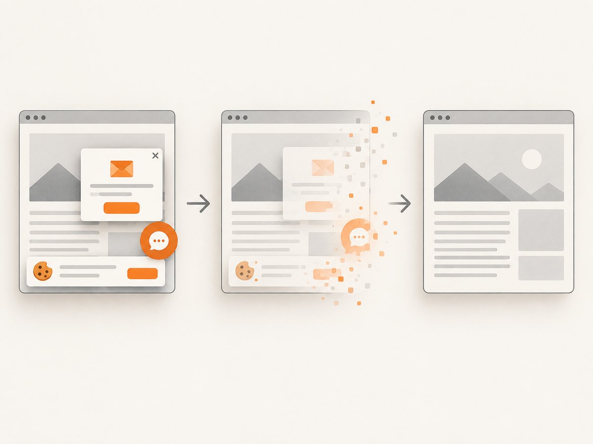 Automated capture can remove common overlays before producing a clean document.