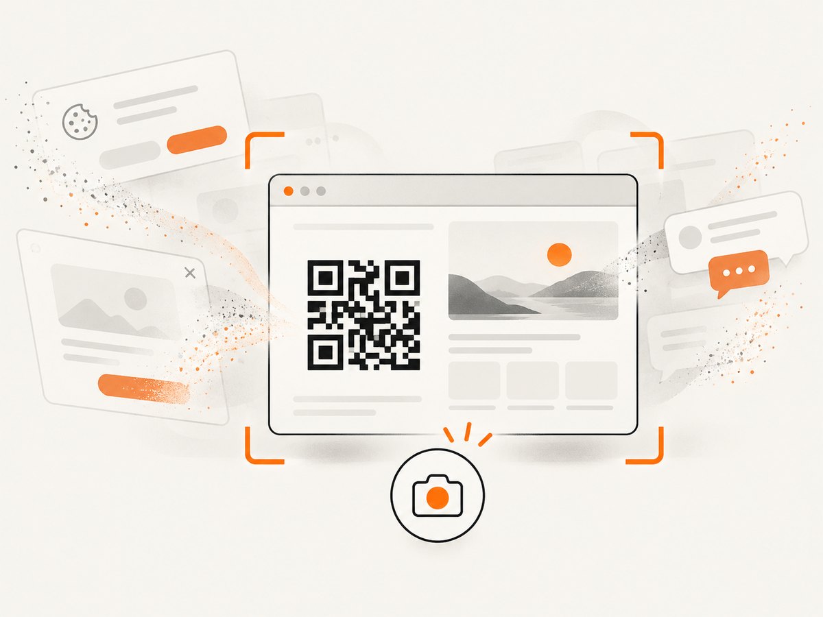 A clean capture makes the QR symbol easier to crop and decode.