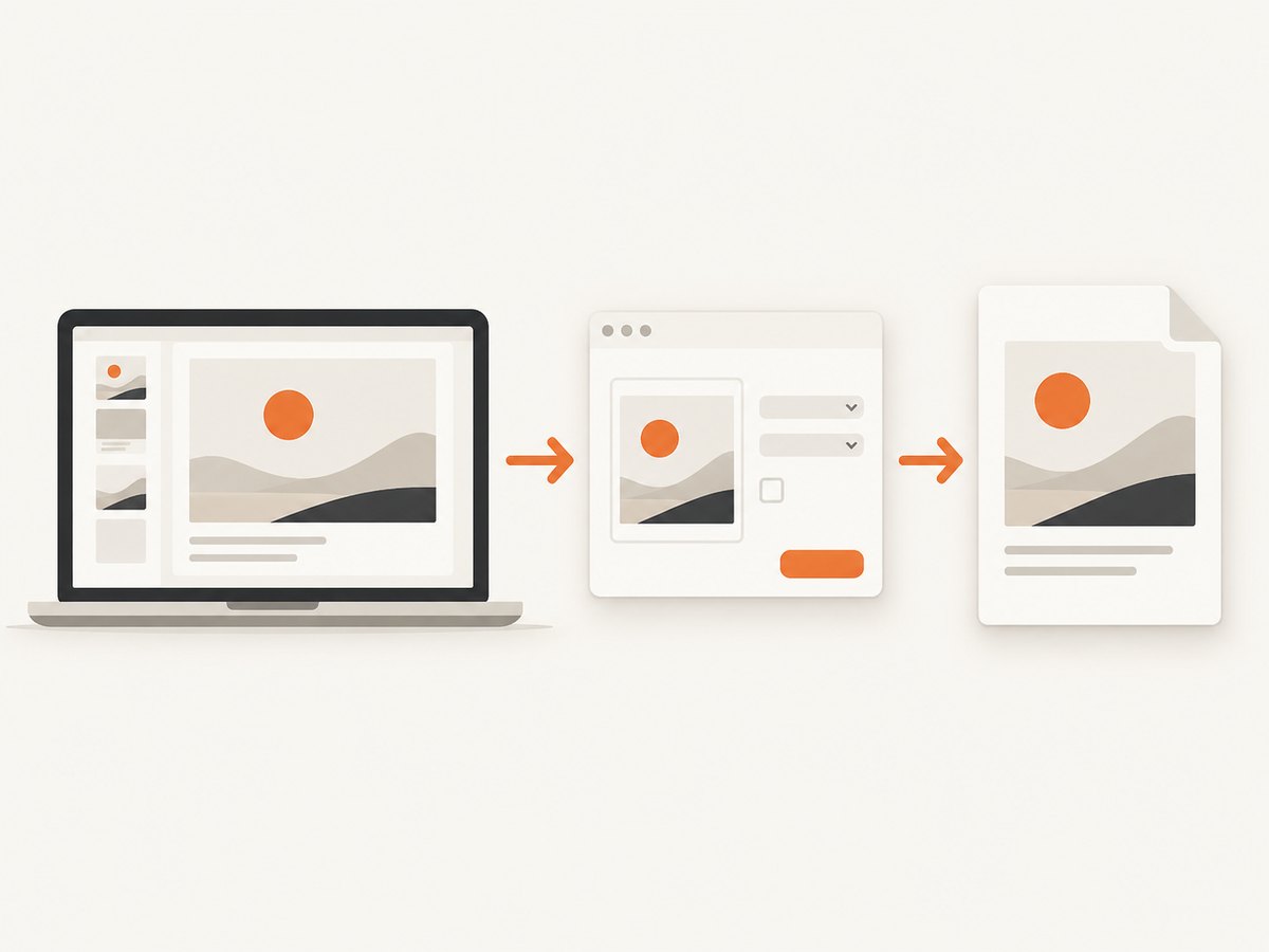 A screenshot becomes a PDF through an export or print-to-file workflow.