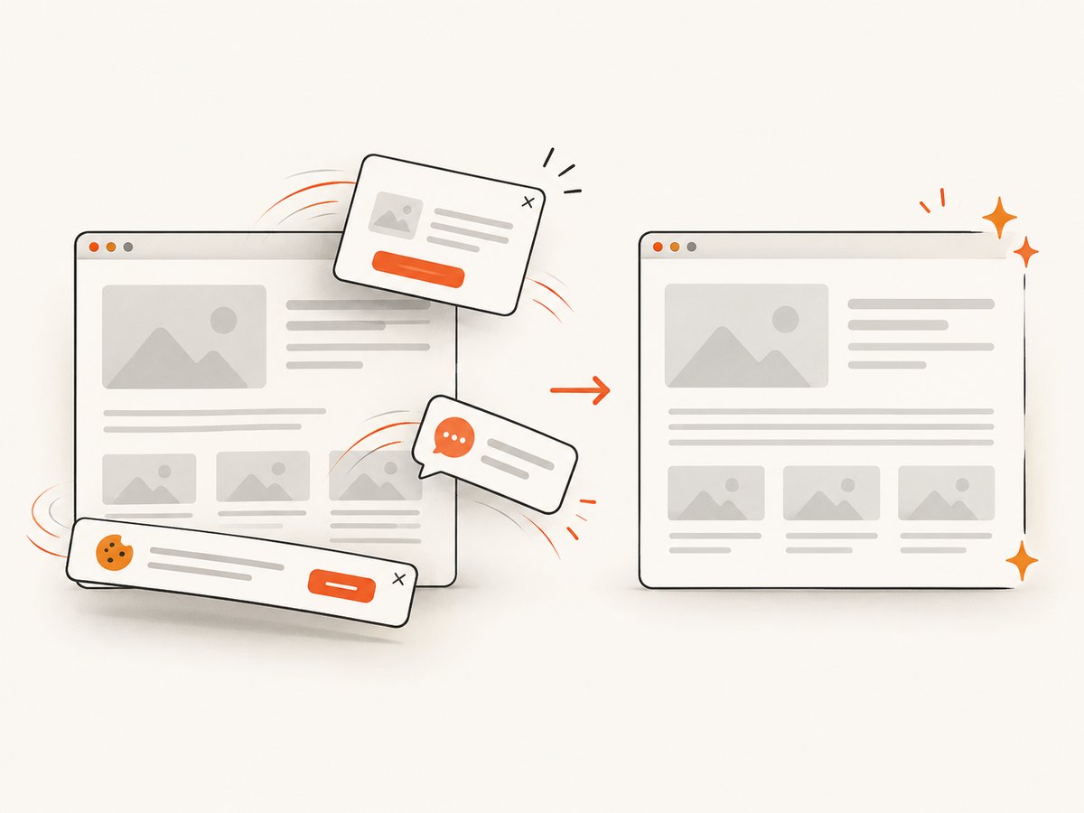 Consent overlays and popups can be cleared before an automated webpage capture.