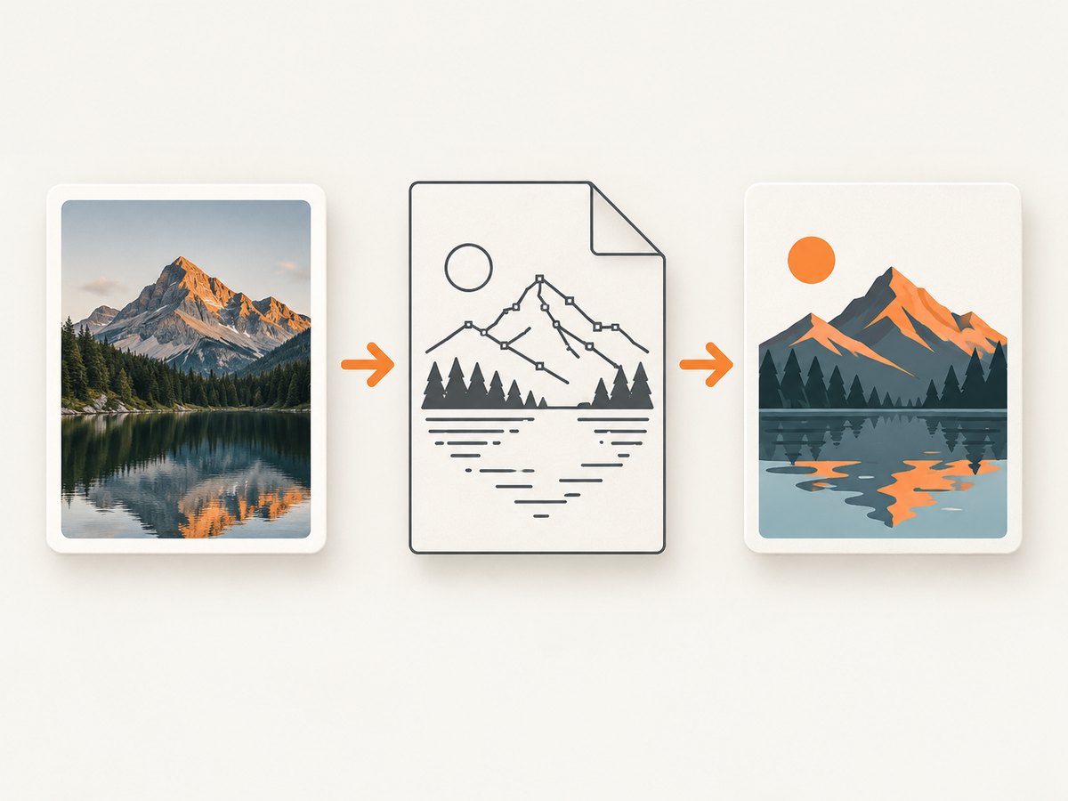 An SVG can combine vector artwork with embedded or linked raster images; the export must be able to resolve every dependency.