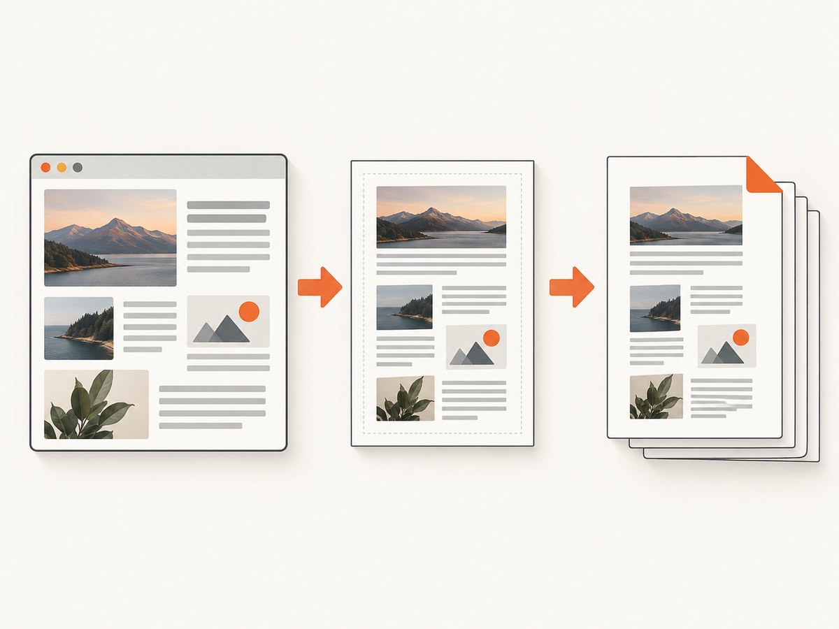 The print preview lets you check the paginated PDF before saving it.