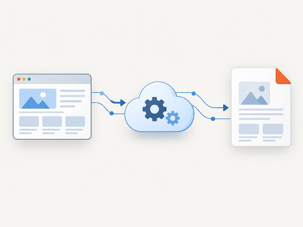 A page request is rendered into a PDF after the browser content finishes loading.