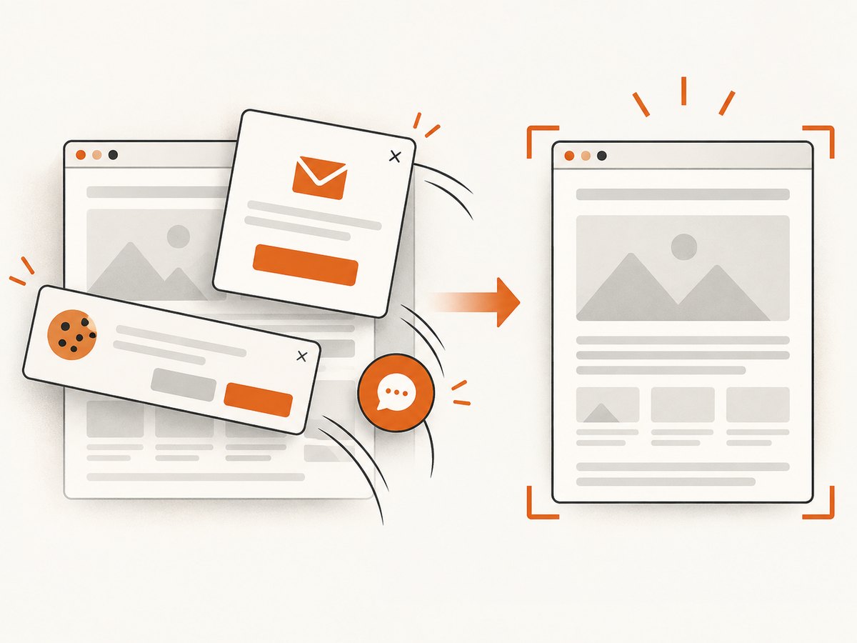 Consent banners and overlays can change what appears in a capture unless they are handled first.