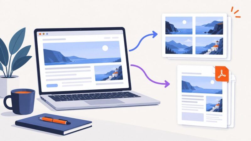 Converting Web Pages into Images and PDFs