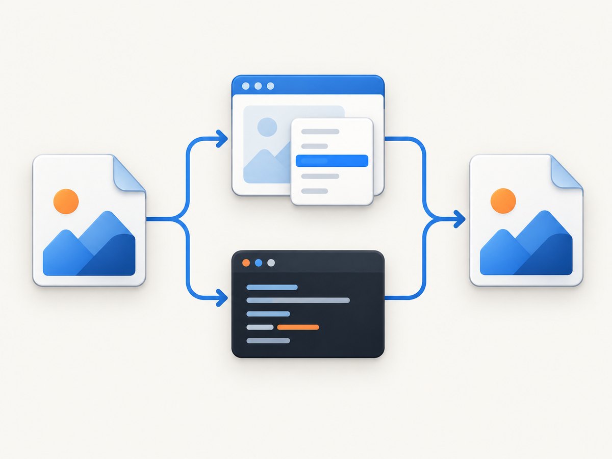 Choose a browser extension, a local command-line converter or a page capture workflow based on where your image comes from.