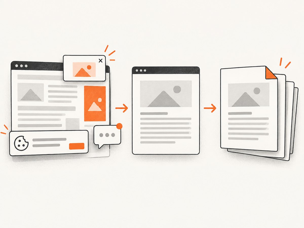 Simplifying a page before printing removes distractions that make PDFs difficult to read.