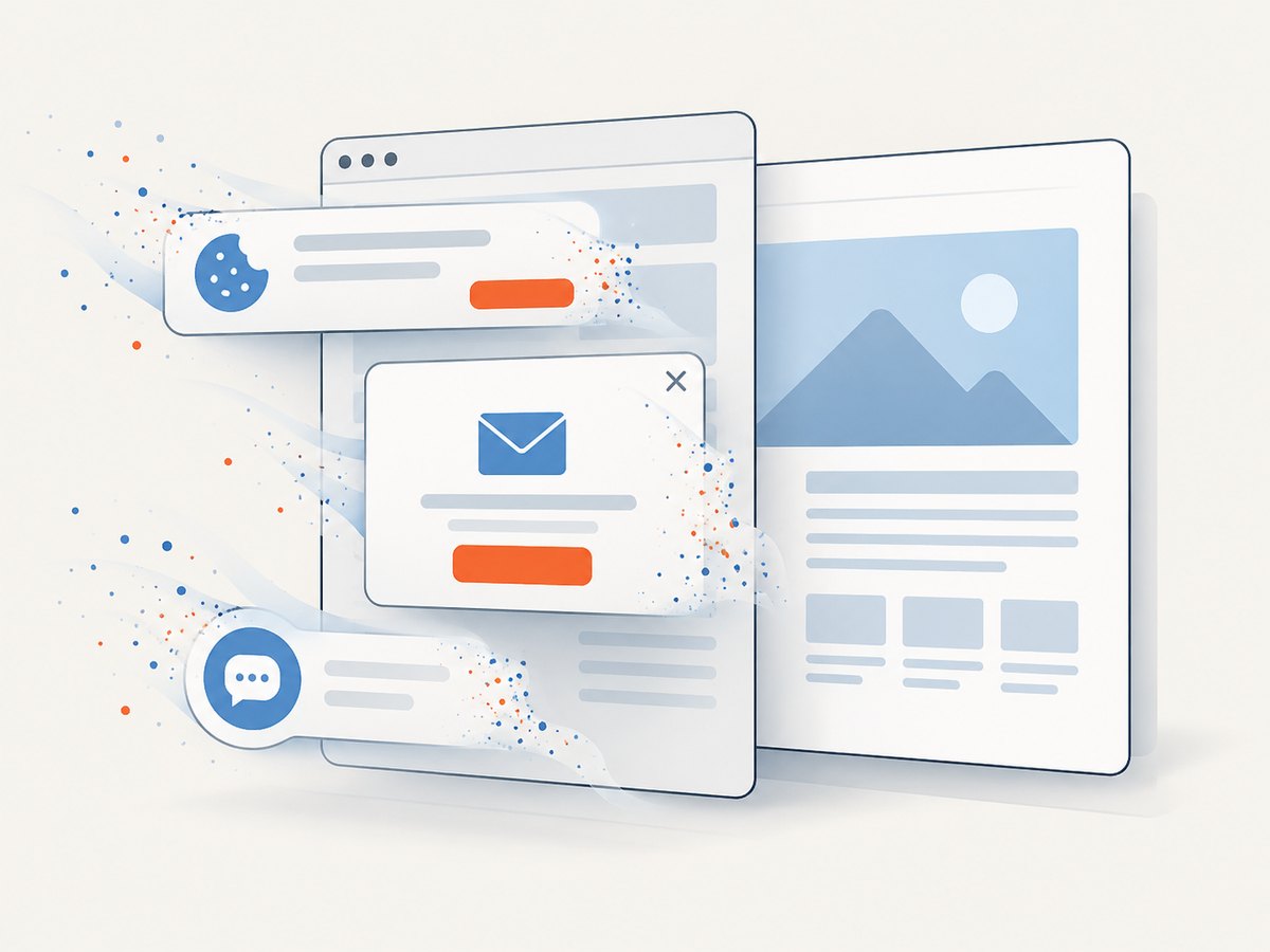 Cleanup controls can remove consent banners, popups, and chat widgets before capture.