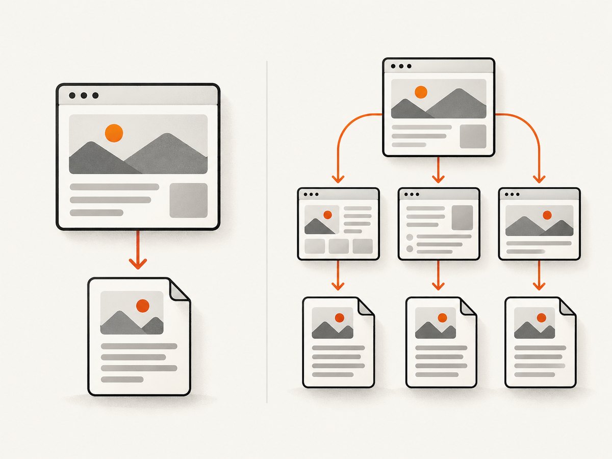 Browser printing suits one page, while expanded capture workflows handle multiple pages and levels.