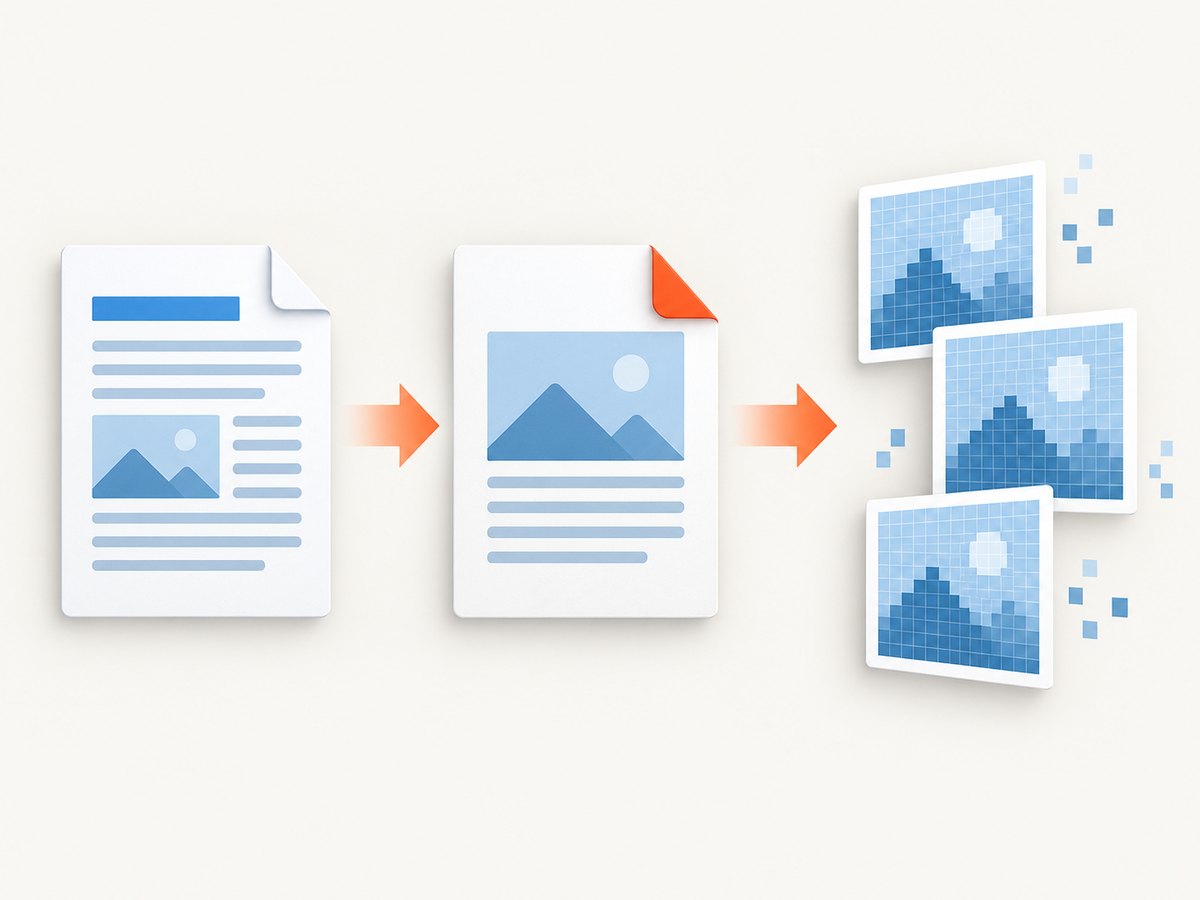 The PDF intermediate preserves layout while the rasterizer determines PNG pixels.