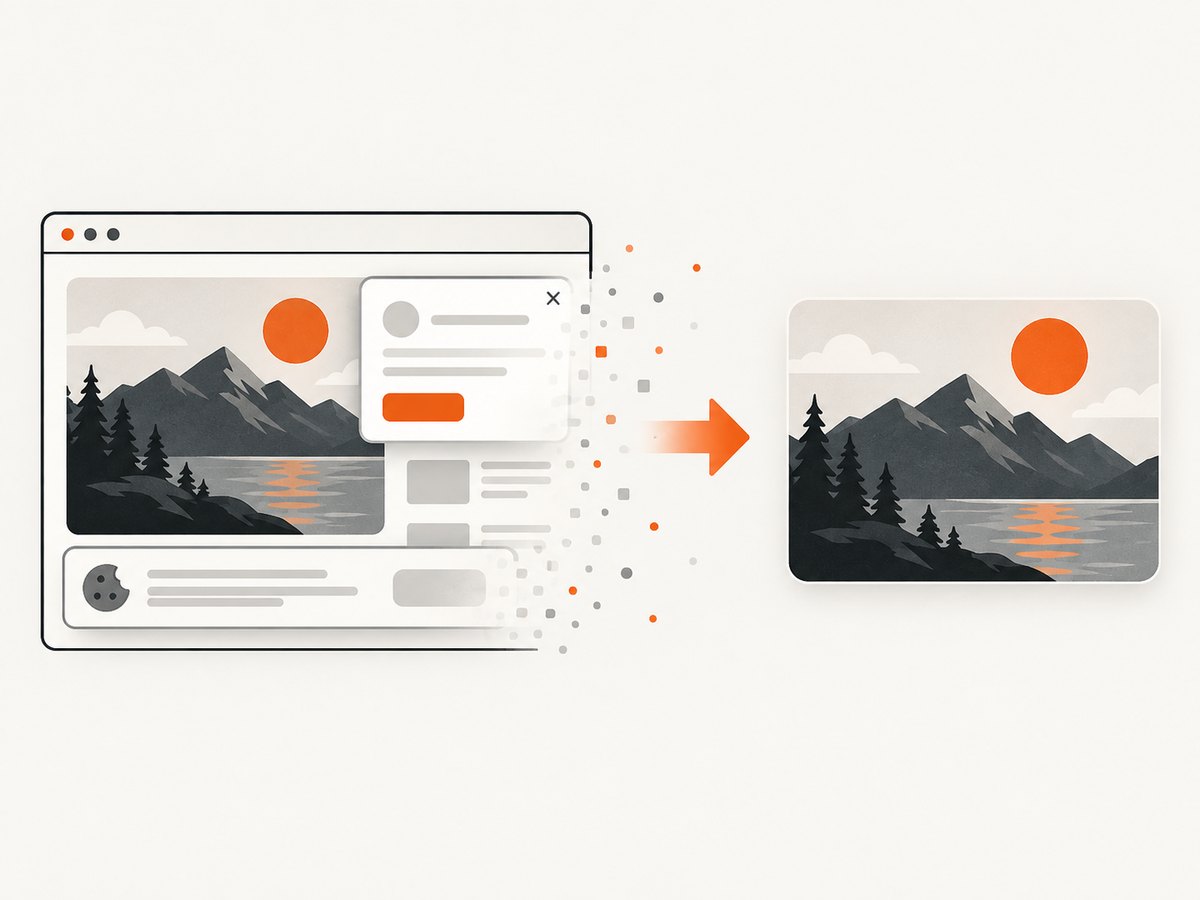 A clean webpage capture can provide a focused visual source for a thumbnail.