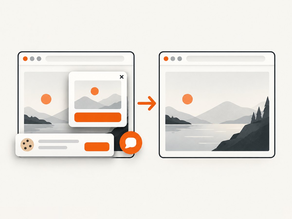 A screenshot service can remove common overlays before capturing a generated-image page.