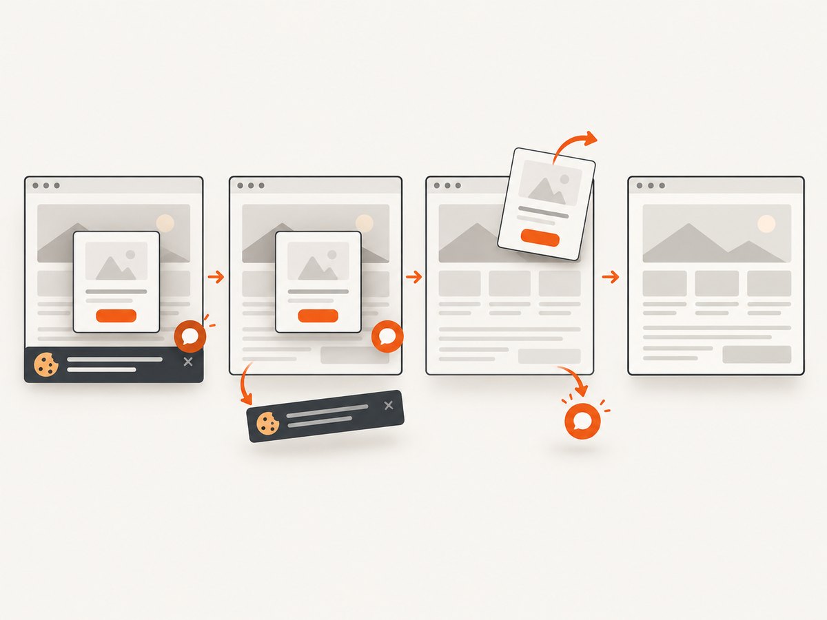 Automated capture can remove common overlays before recording the rendered page.
