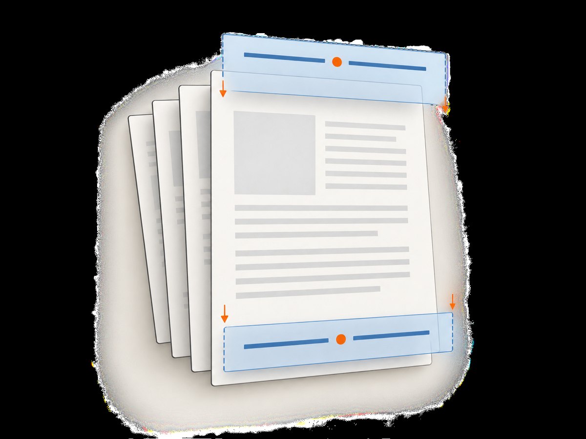Post-render stamping adds header and footer overlays to a PDF that already exists.