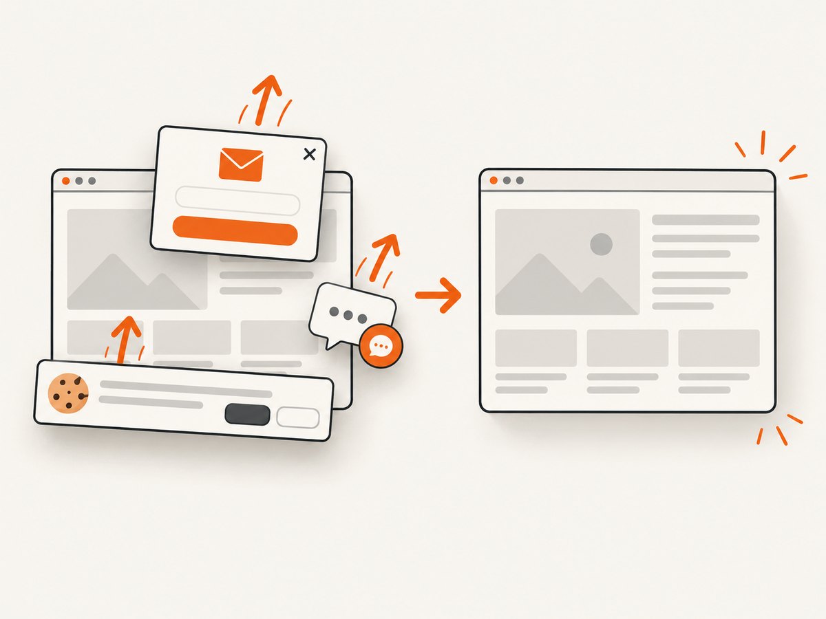 Cleaning overlays before capture keeps the shared image focused on the page.