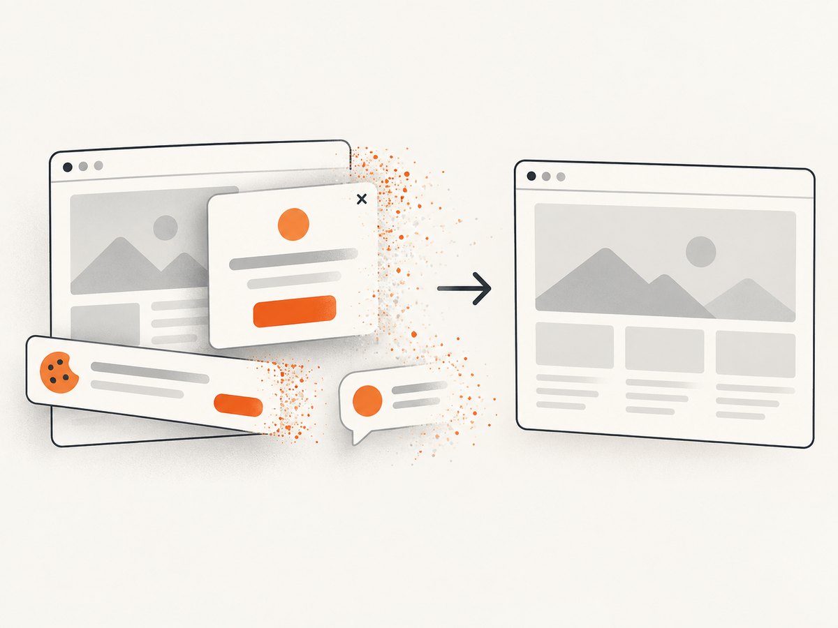 A clean capture pipeline removes page overlays before producing the image.
