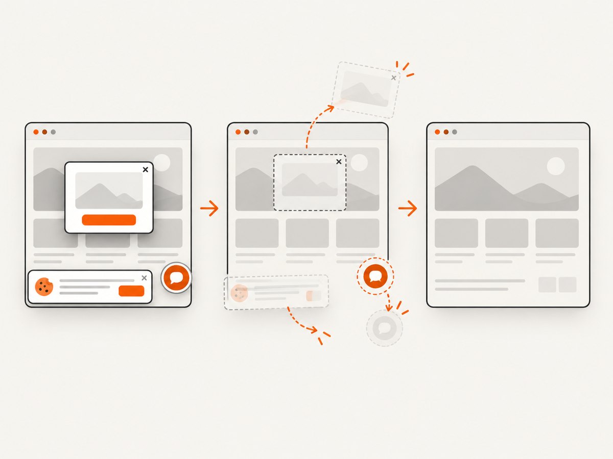 Automated webpage capture can remove obstructing overlays before you crop or process the result.