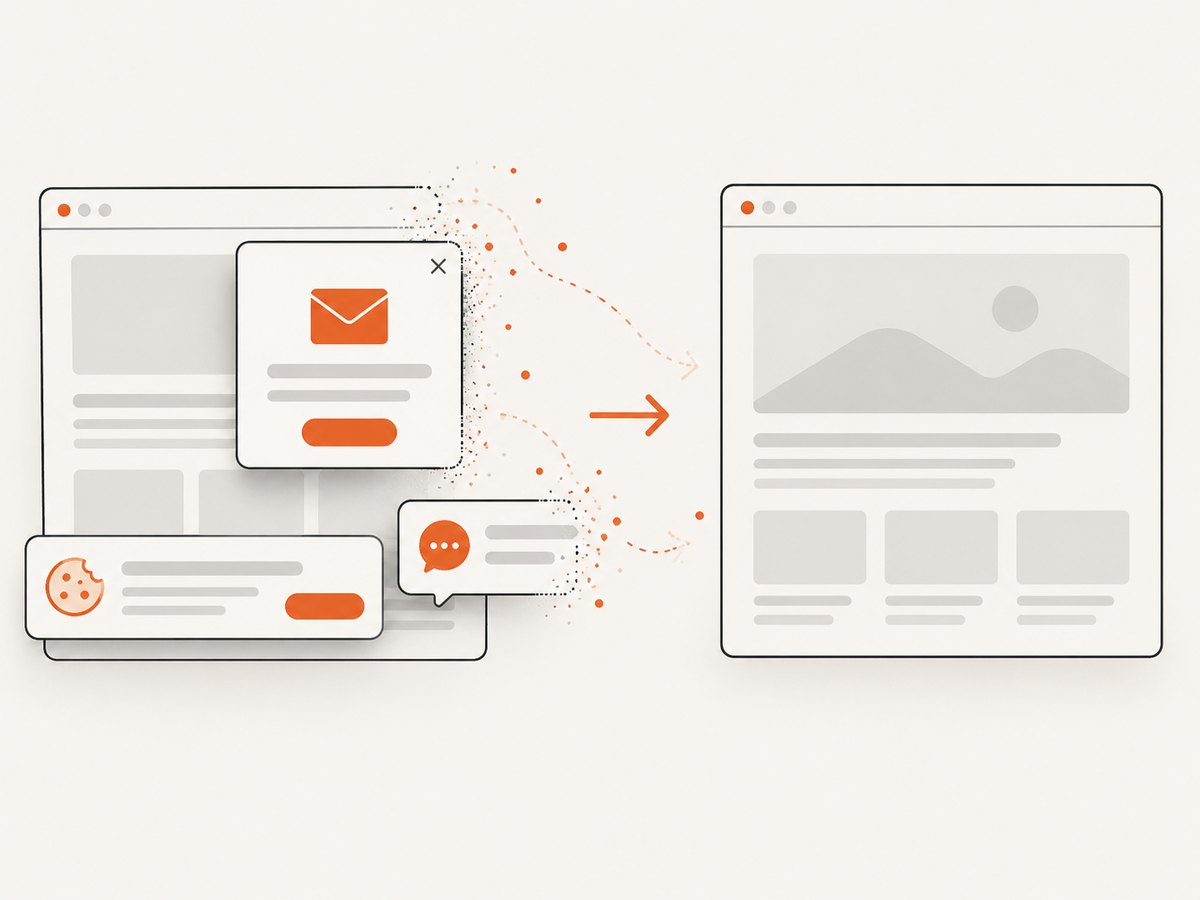 Consent banners and overlays can be removed before a hosted capture.