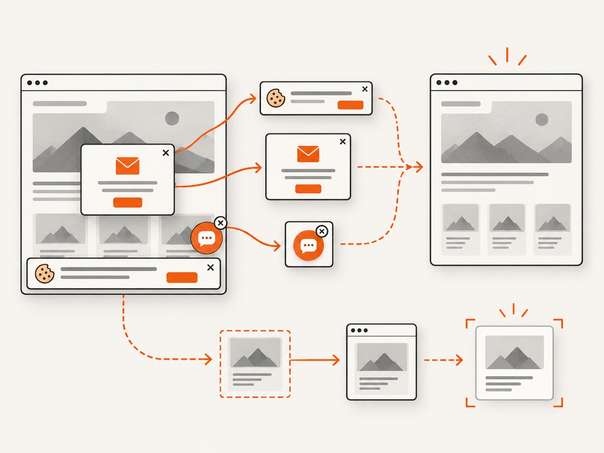 A capture service can clean intrusive overlays before rendering and can target one element or the whole page.