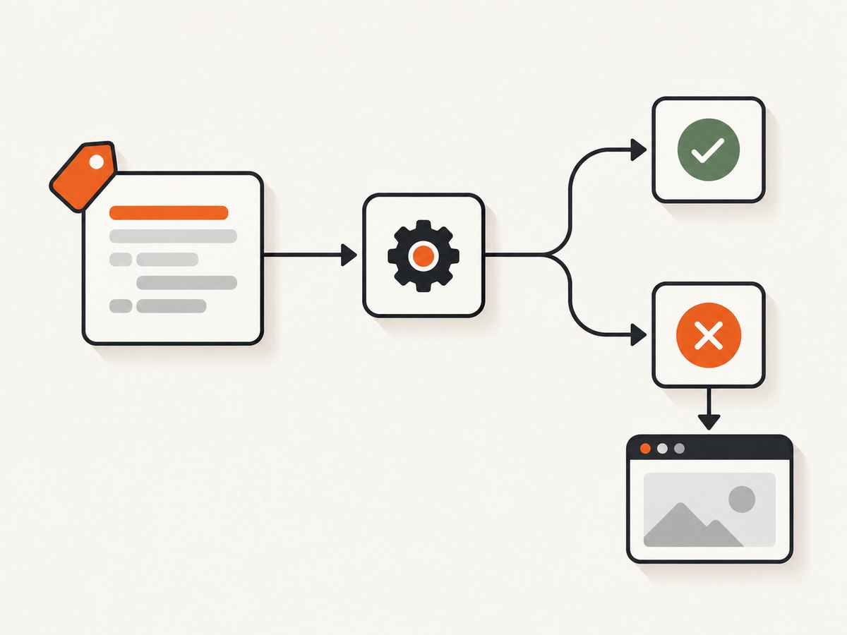 A tag scopes the hook; the scenario result decides whether the screenshot is captured.