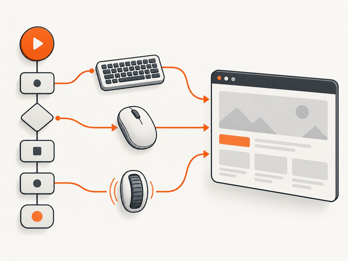 Selenium Actions sequences coordinate virtual keyboard, pointer, and wheel input sources.
