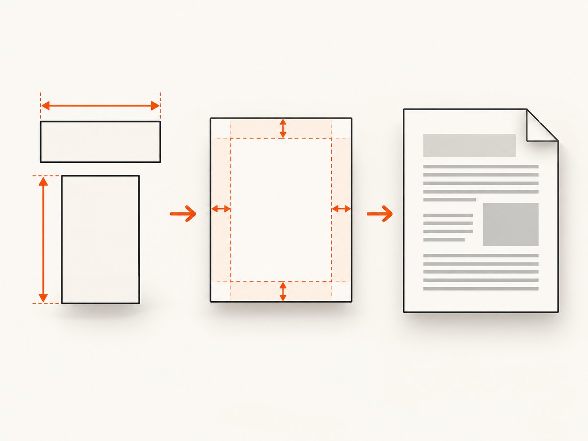 Page dimensions and margins determine the usable area for DOCX content.