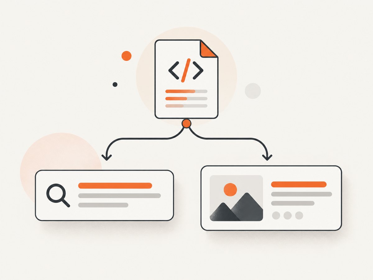 HTML metadata feeds different consumers, each of which applies its own preview rules.