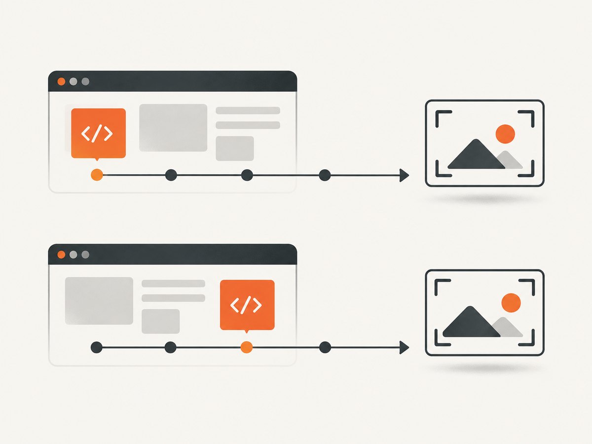 Injection timing determines whether your code runs before application startup or after the page has rendered.