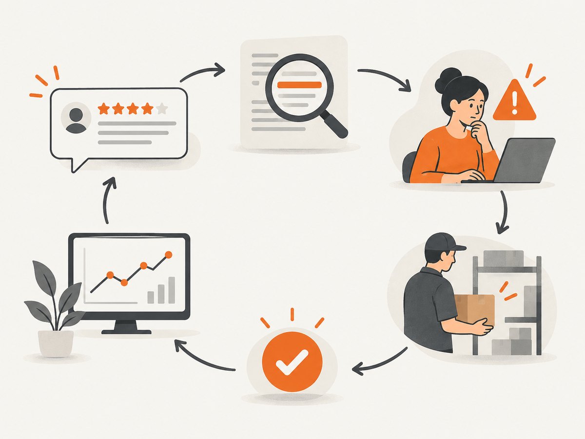 Human review and accountable routing turn sentiment signals into traceable operational changes.