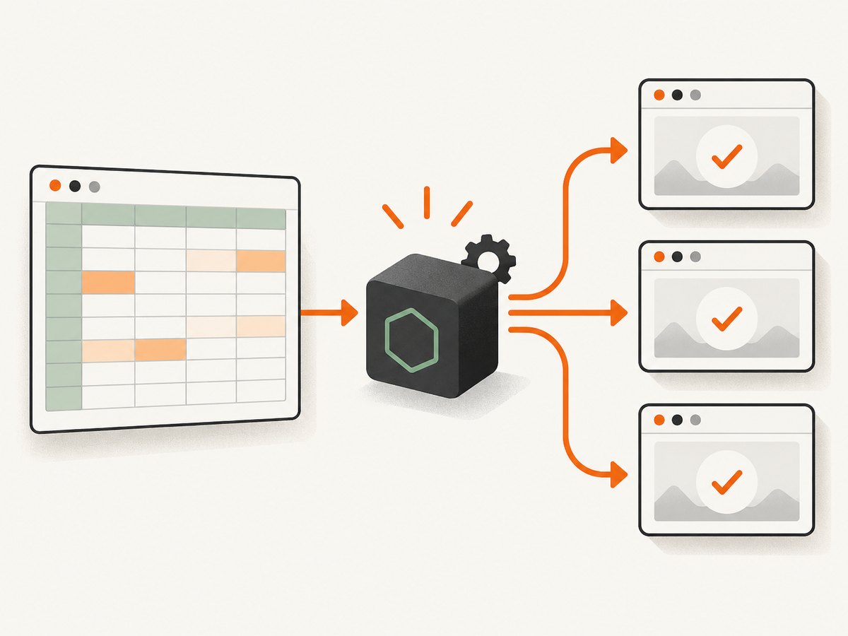The workbook is parsed in Node before Cypress creates the test suite.