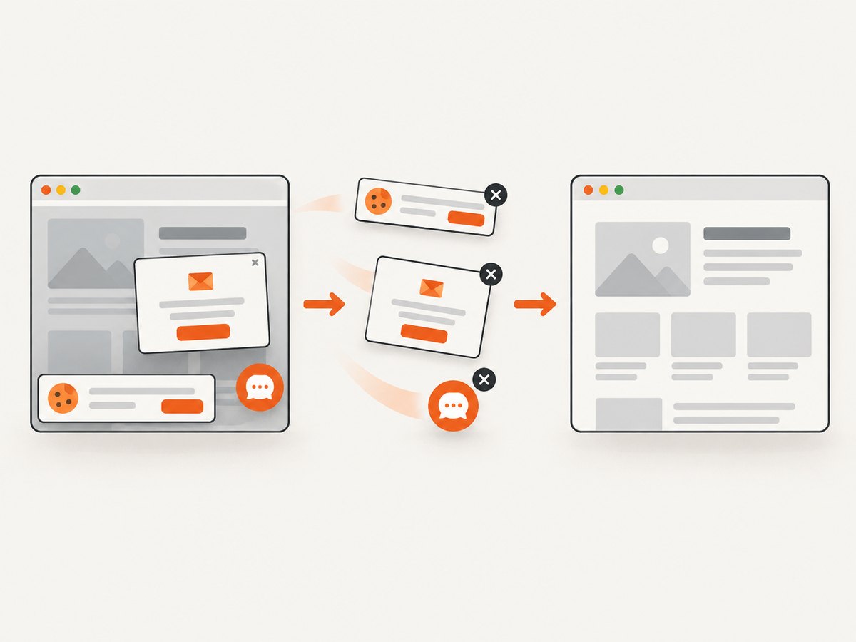 A capture is more useful when transient consent and promotional widgets are removed before the image is saved.