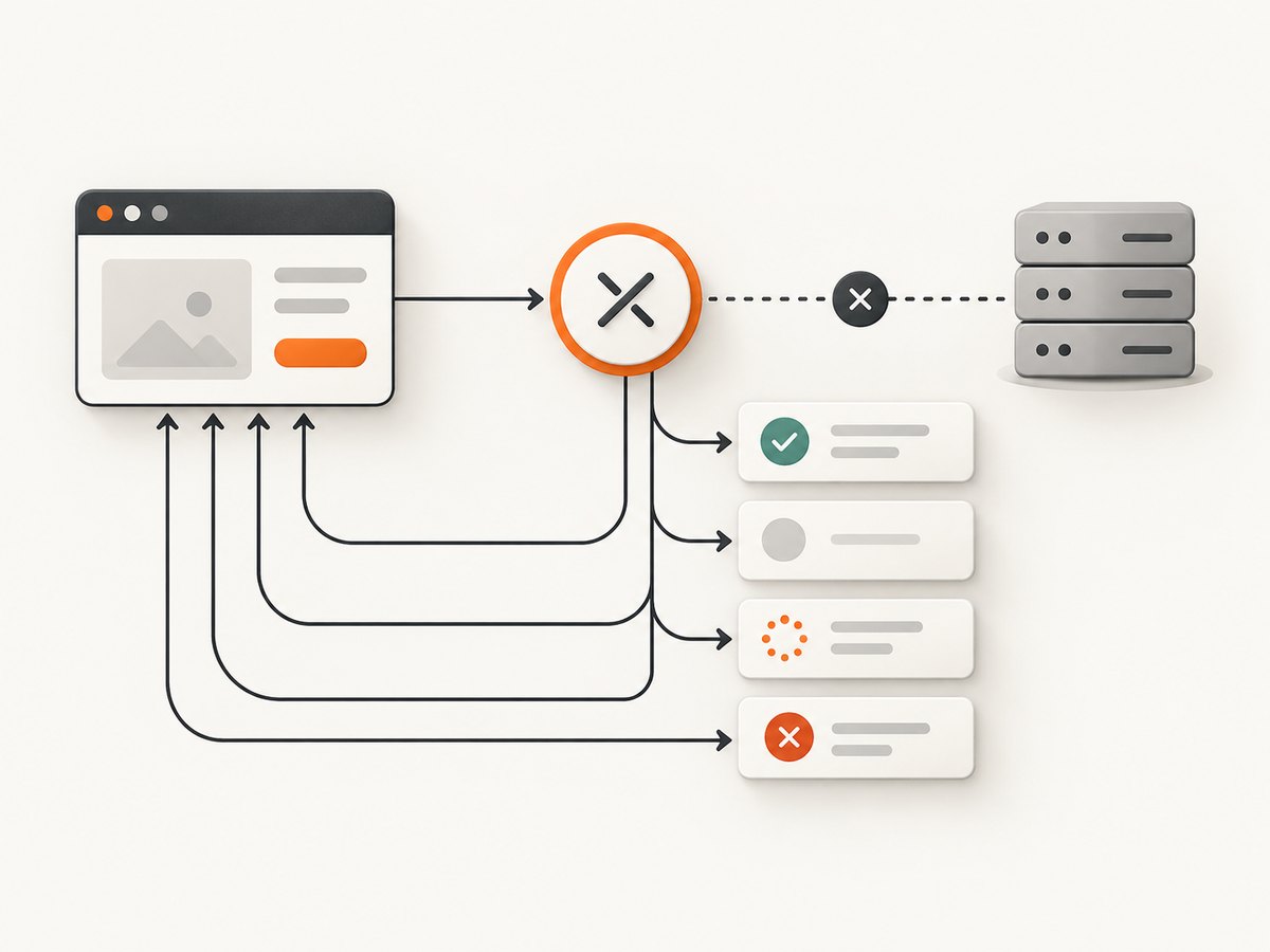 Network interception makes success and edge-case responses repeatable.