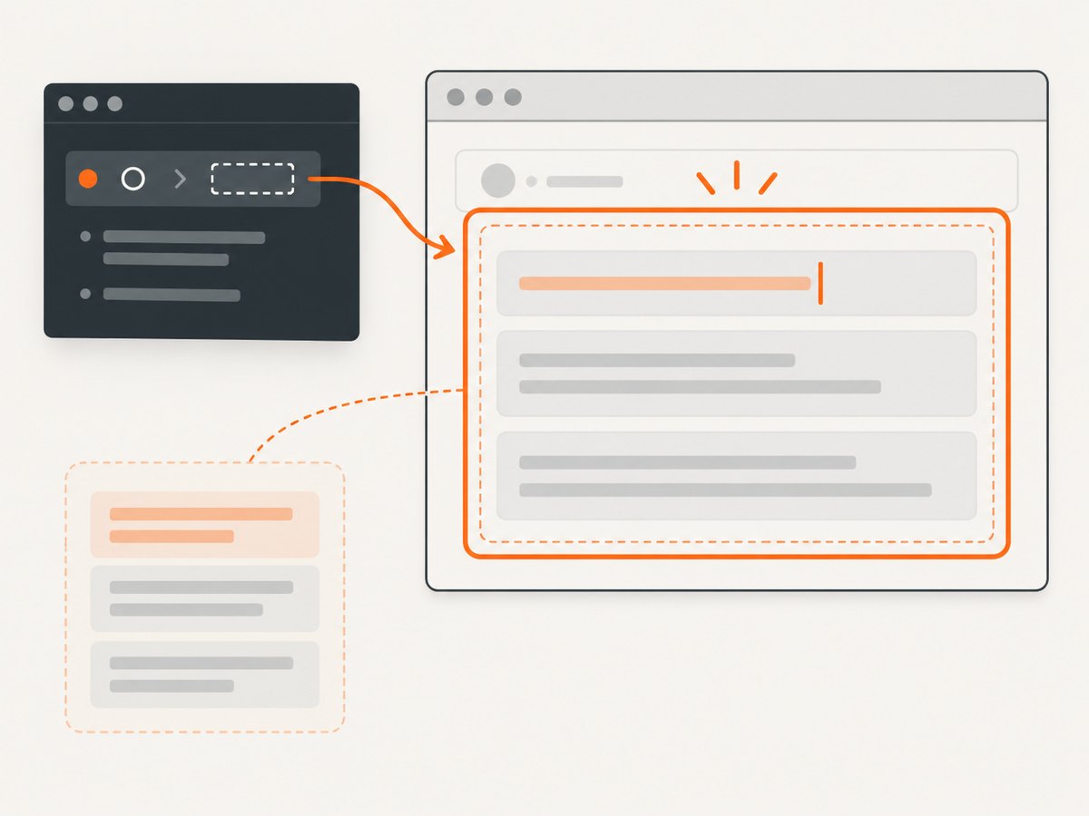 Target the editable host, establish focus, then type.