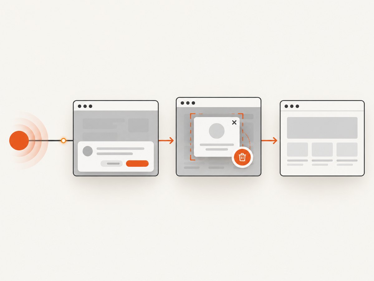 A clean capture pipeline removes page distractions before storing visual evidence.