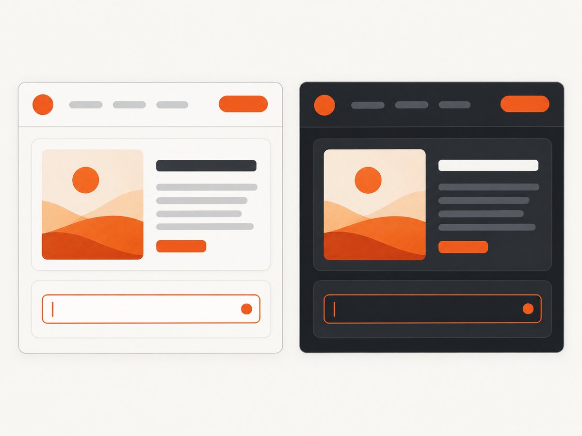 Compare the same components across themes, including surfaces, borders, and interaction states.
