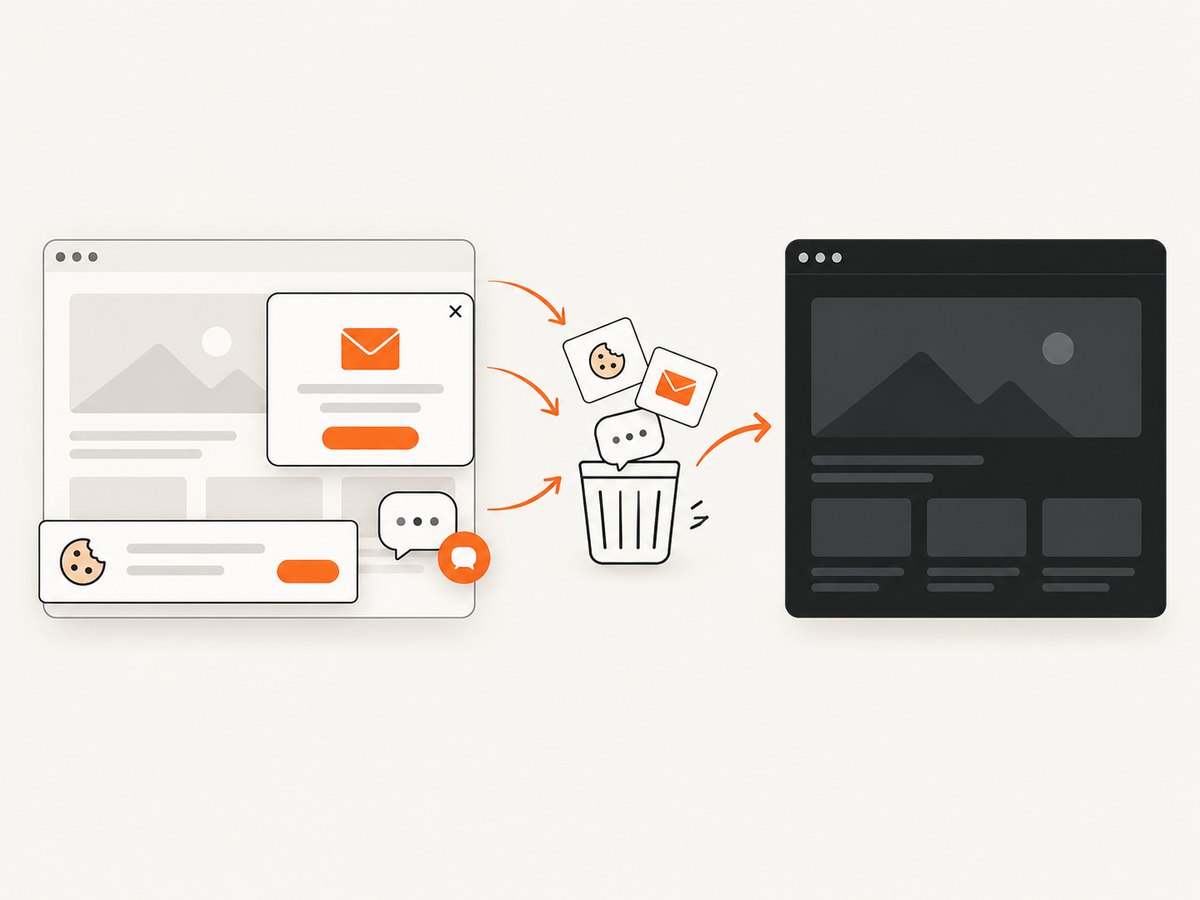 A clean capture workflow removes overlays before producing a dark screenshot.